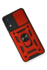 Uray store Samsung Galaxy A02 Kılıf Pars Lens Yüzüklü Silikon - Kırmızı - Görsel 3