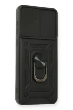 Uray store Samsung Galaxy A02 Kılıf Pars Lens Yüzüklü Silikon - Siyah - Görsel 4