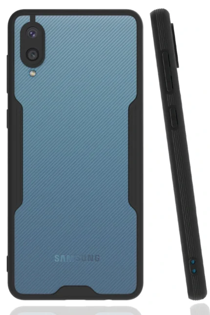 Uray store Samsung Galaxy A02 Kılıf Platin Silikon - Siyah