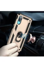 Uray store Samsung Galaxy A02 Kılıf Sofya Yüzüklü Silikon Kapak - Gold - Görsel 7