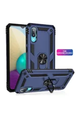 Uray store Samsung Galaxy A02 Kılıf Sofya Yüzüklü Silikon Kapak - Lacivert - Görsel 2