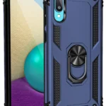Uray store Samsung Galaxy A02 Kılıf Sofya Yüzüklü Silikon Kapak - Lacivert