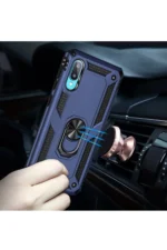 Uray store Samsung Galaxy A02 Kılıf Sofya Yüzüklü Silikon Kapak - Lacivert - Görsel 7
