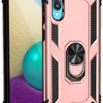 Uray store Samsung Galaxy A02 Kılıf Sofya Yüzüklü Silikon Kapak - Rose