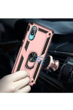 Uray store Samsung Galaxy A02 Kılıf Sofya Yüzüklü Silikon Kapak - Rose - Görsel 7
