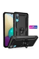 Uray store Samsung Galaxy A02 Kılıf Sofya Yüzüklü Silikon Kapak - Siyah - Görsel 2