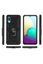 Uray store Samsung Galaxy A02 Kılıf Sofya Yüzüklü Silikon Kapak - Siyah - Görsel 3