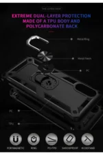 Uray store Samsung Galaxy A02 Kılıf Sofya Yüzüklü Silikon Kapak - Siyah - Görsel 6