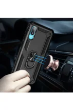 Uray store Samsung Galaxy A02 Kılıf Sofya Yüzüklü Silikon Kapak - Siyah - Görsel 7