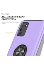 Uray store Samsung Galaxy A02S Kılıf Elit Yüzüklü Kapak - Mor - Görsel 2