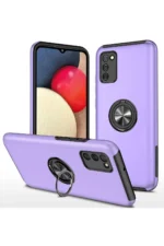 Uray store Samsung Galaxy A02S Kılıf Elit Yüzüklü Kapak - Mor