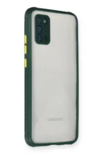 Uray store Samsung Galaxy A02S Kılıf Miami Şeffaf Silikon - Koyu Yeşil - Görsel 2