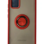 Uray store Samsung Galaxy A02S Kılıf Montreal Yüzüklü Silikon Kapak - Kırmızı