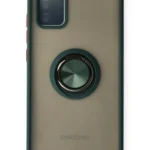 Uray store Samsung Galaxy A02S Kılıf Montreal Yüzüklü Silikon Kapak - Yeşil