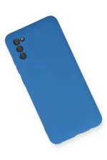 Uray store Samsung Galaxy A02S Kılıf Nano içi Kadife Silikon - Mavi - Görsel 2