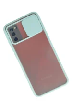 Uray store Samsung Galaxy A02S Kılıf Palm Buzlu Kamera Sürgülü Silikon - Turkuaz - Görsel 2