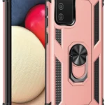 Uray store Samsung Galaxy A02S Kılıf Sofya Yüzüklü Silikon Kapak - Rose