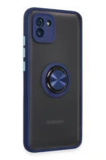 Uray store Samsung Galaxy A03 Kılıf Montreal Yüzüklü Silikon Kapak - Lacivert - Görsel 2