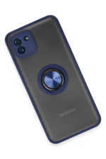 Uray store Samsung Galaxy A03 Kılıf Montreal Yüzüklü Silikon Kapak - Lacivert - Görsel 3