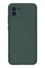 Uray store Samsung Galaxy A03 Kılıf Nano içi Kadife Silikon - Koyu Yeşil