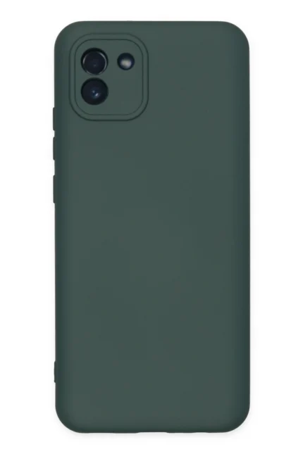 Uray store Samsung Galaxy A03 Kılıf Nano içi Kadife Silikon - Koyu Yeşil