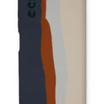 Uray store Samsung Galaxy A03S Kılıf Ebruli Lansman Silikon - Lacivert-Krem