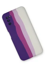 Uray store Samsung Galaxy A03S Kılıf Ebruli Lansman Silikon - Mor-Beyaz - Görsel 2