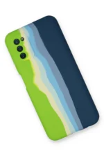 Uray store Samsung Galaxy A03S Kılıf Ebruli Lansman Silikon - Yeşil-Koyu Yeşil - Görsel 2