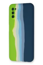 Uray store Samsung Galaxy A03S Kılıf Ebruli Lansman Silikon - Yeşil-Koyu Yeşil - Görsel 3