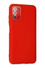 Uray store Samsung Galaxy A03S Kılıf Lansman Glass Kapak - Kırmızı - Görsel 2