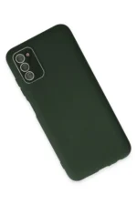 Uray store Samsung Galaxy A03S Kılıf Lansman Glass Kapak - Koyu Yeşil - Görsel 3