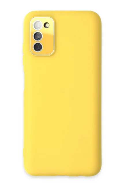 Uray store Samsung Galaxy A03S Kılıf Lansman Glass Kapak - Sarı