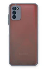 Uray store Samsung Galaxy A03S Kılıf Montreal Silikon Kapak - Gri