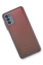 Uray store Samsung Galaxy A03S Kılıf Montreal Silikon Kapak - Gri - Görsel 3