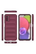 Uray store Samsung Galaxy A03S Kılıf Optimum Silikon - Bordo - Görsel 3