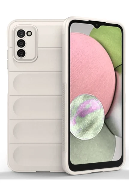 Uray store Samsung Galaxy A03S Kılıf Optimum Silikon - Krem