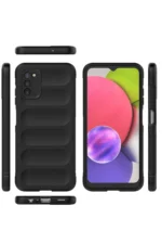 Uray store Samsung Galaxy A03S Kılıf Optimum Silikon - Siyah - Görsel 2