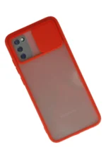 Uray store Samsung Galaxy A03S Kılıf Palm Buzlu Kamera Sürgülü Silikon - Kırmızı - Görsel 2