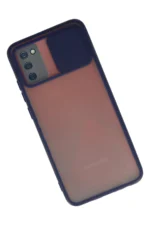 Uray store Samsung Galaxy A03S Kılıf Palm Buzlu Kamera Sürgülü Silikon - Lacivert - Görsel 2