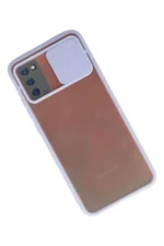 Uray store Samsung Galaxy A03S Kılıf Palm Buzlu Kamera Sürgülü Silikon - Lila - Görsel 2