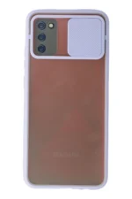 Uray store Samsung Galaxy A03S Kılıf Palm Buzlu Kamera Sürgülü Silikon - Lila