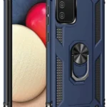 Uray store Samsung Galaxy A03S Kılıf Sofya Yüzüklü Silikon Kapak - Lacivert