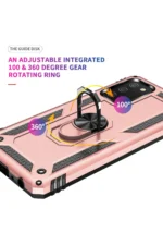 Uray store Samsung Galaxy A03S Kılıf Sofya Yüzüklü Silikon Kapak - Rose - Görsel 5