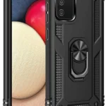 Uray store Samsung Galaxy A03S Kılıf Sofya Yüzüklü Silikon Kapak - Siyah