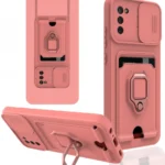Uray store Samsung Galaxy A03S Kılıf Zuma Kartvizitli Yüzüklü Silikon - Pembe