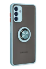 Uray store Samsung Galaxy A04S Kılıf Montreal Yüzüklü Silikon Kapak - Buz Mavi - Görsel 2