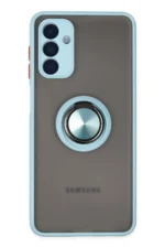 Uray store Samsung Galaxy A04S Kılıf Montreal Yüzüklü Silikon Kapak - Buz Mavi