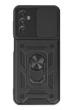 Uray store Samsung Galaxy A04S Kılıf Pars Lens Yüzüklü Silikon - Siyah