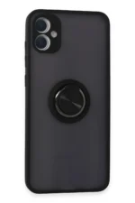 Uray store Samsung Galaxy A05 Kılıf Montreal Yüzüklü Silikon Kapak - Siyah