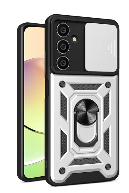 Uray store Samsung Galaxy A05 Kılıf Pars Lens Yüzüklü Silikon - Gümüş